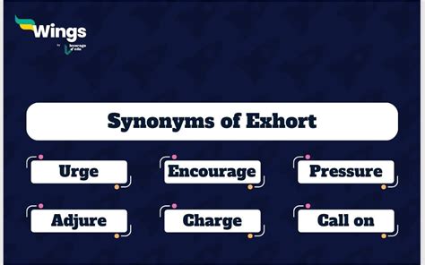 See the definition of exhort and related words in the Merriam-Webster Thesaurus. . Synonym for exhort